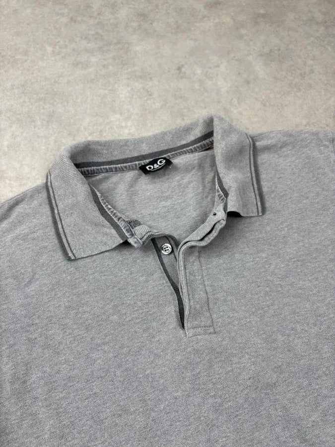 2000s Dolce & Gabbana Grey Striped Classic Polo PLdVlDk 4