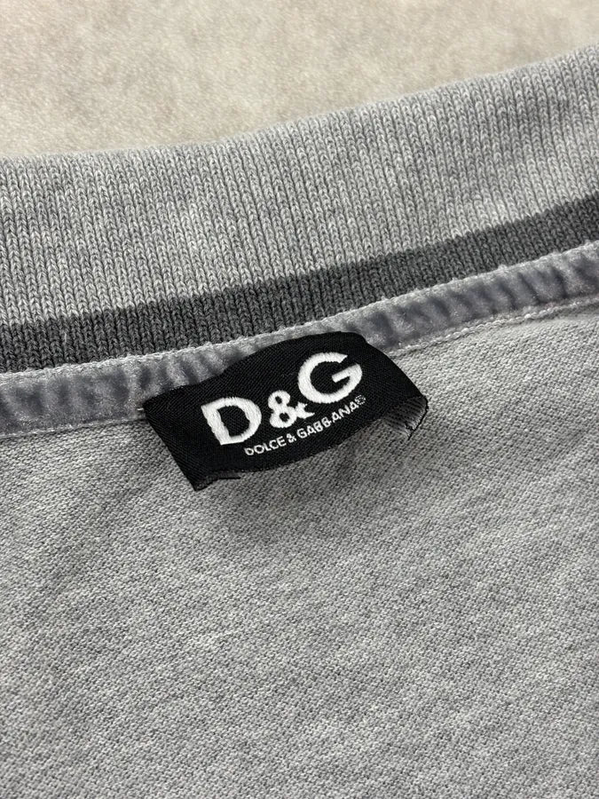 2000s Dolce & Gabbana Grey Striped Classic Polo PLdVlDk 8
