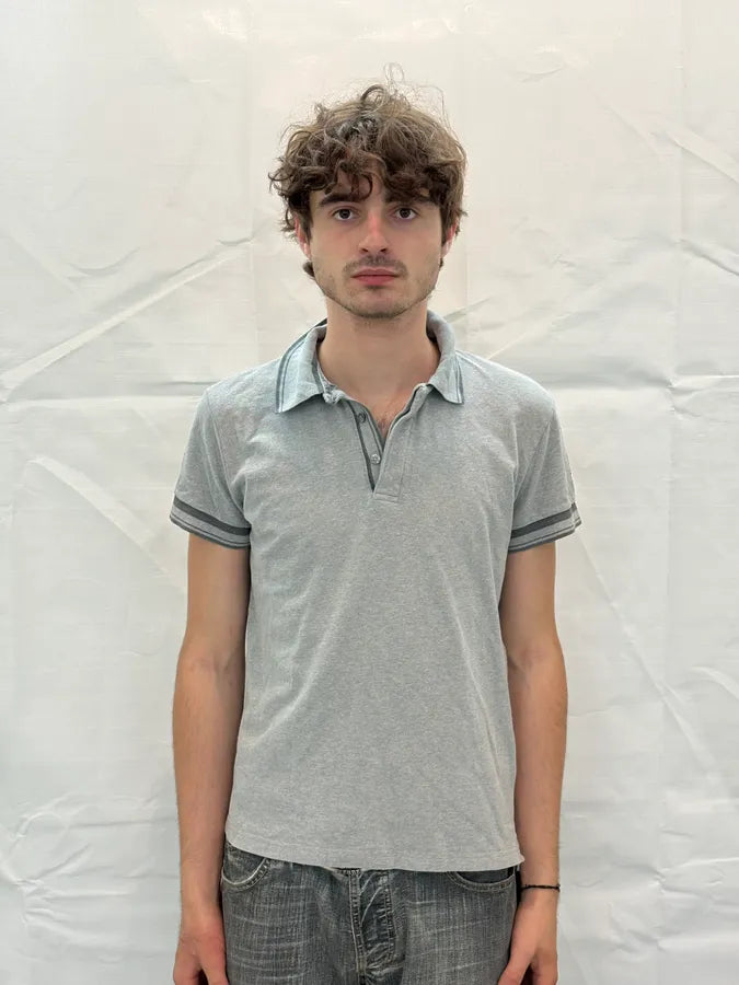 2000s Dolce & Gabbana Grey Striped Classic Polo PLdVlDk 1