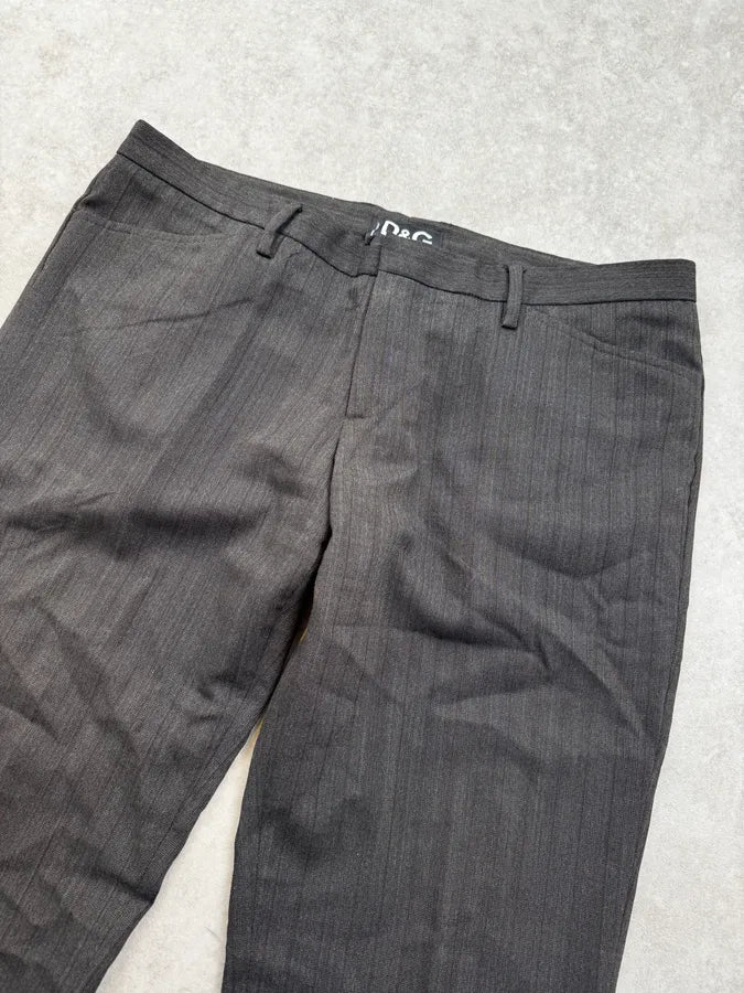 2000s Dolce & Gabbana Grey Striped Classy Pants OmVmAYV 5