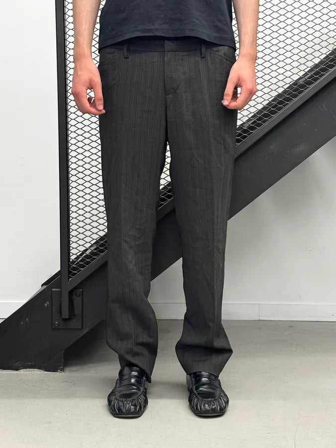 2000s Dolce & Gabbana Grey Striped Classy Pants OmVmAYV 0
