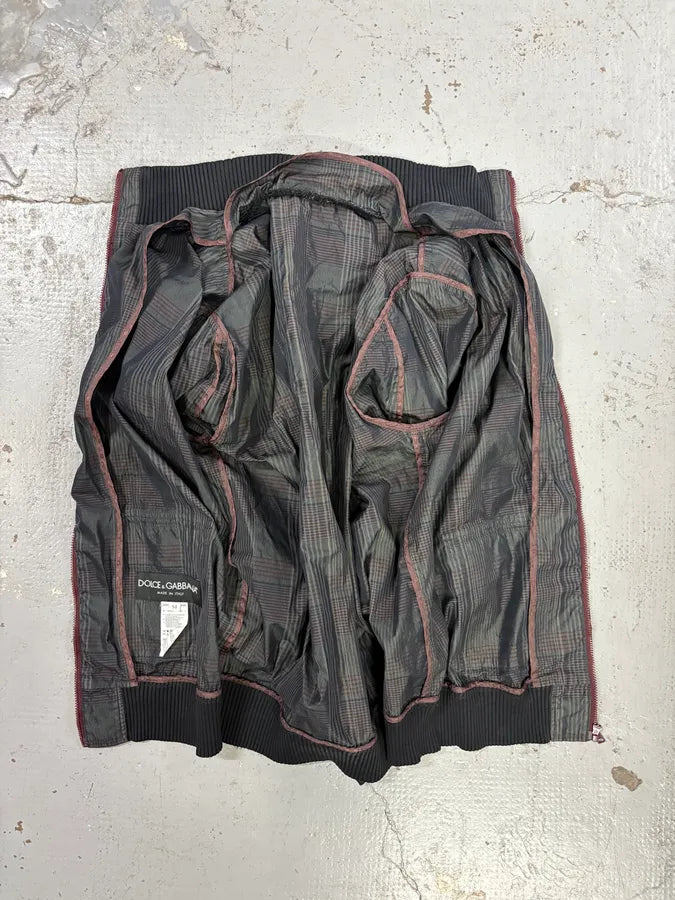 2000s Dolce & Gabbana Grey Checkered Nylon Jacket  xmLrISk 6