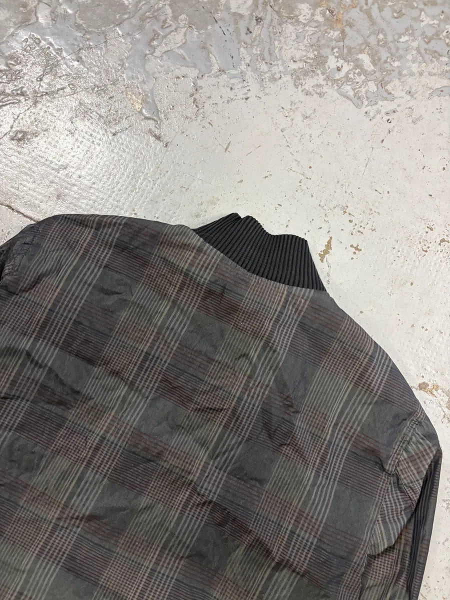 2000s Dolce & Gabbana Grey Checkered Nylon Jacket  xmLrISk 5