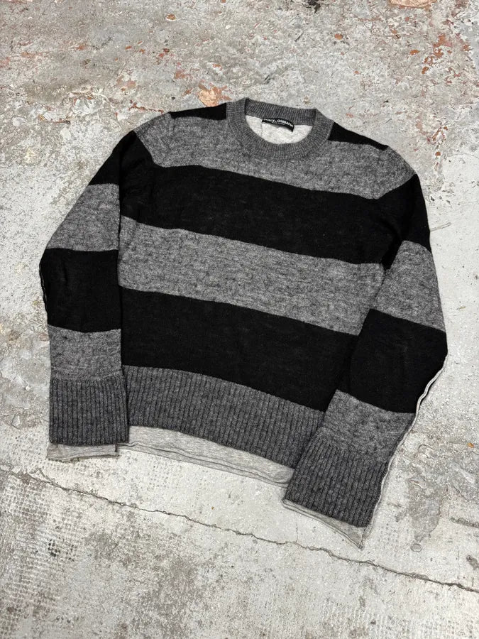 2000s Dolce & Gabbana Grey Stripes Sweater nVnslKI 2
