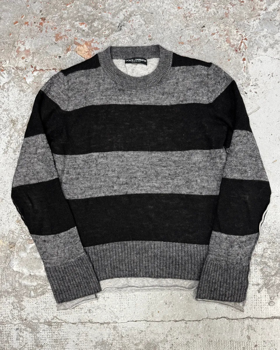 2000s Dolce & Gabbana Grey Stripes Sweater nVnslKI 0