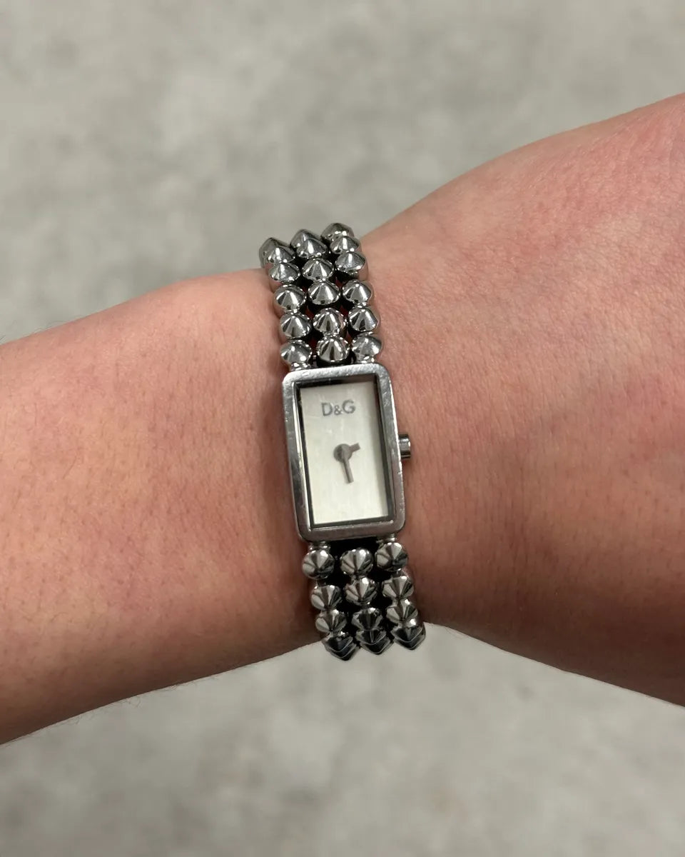 2000s Dolce & Gabbana Grey Studded Avant-Garde Watch TkqgfZa 2