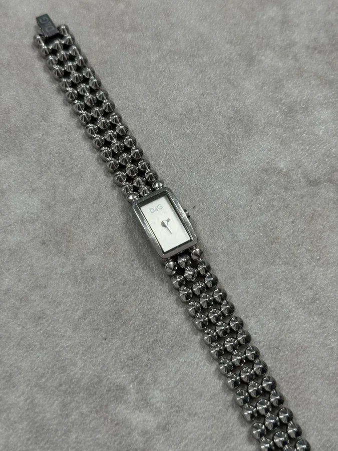 2000s Dolce & Gabbana Grey Studded Avant-Garde Watch TkqgfZa 4