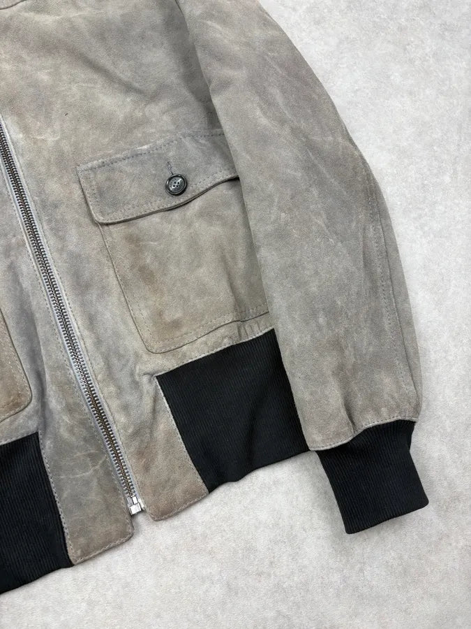 2000s Dolce & Gabbana Grey Suede Leather Jacket EyQPdSd 7