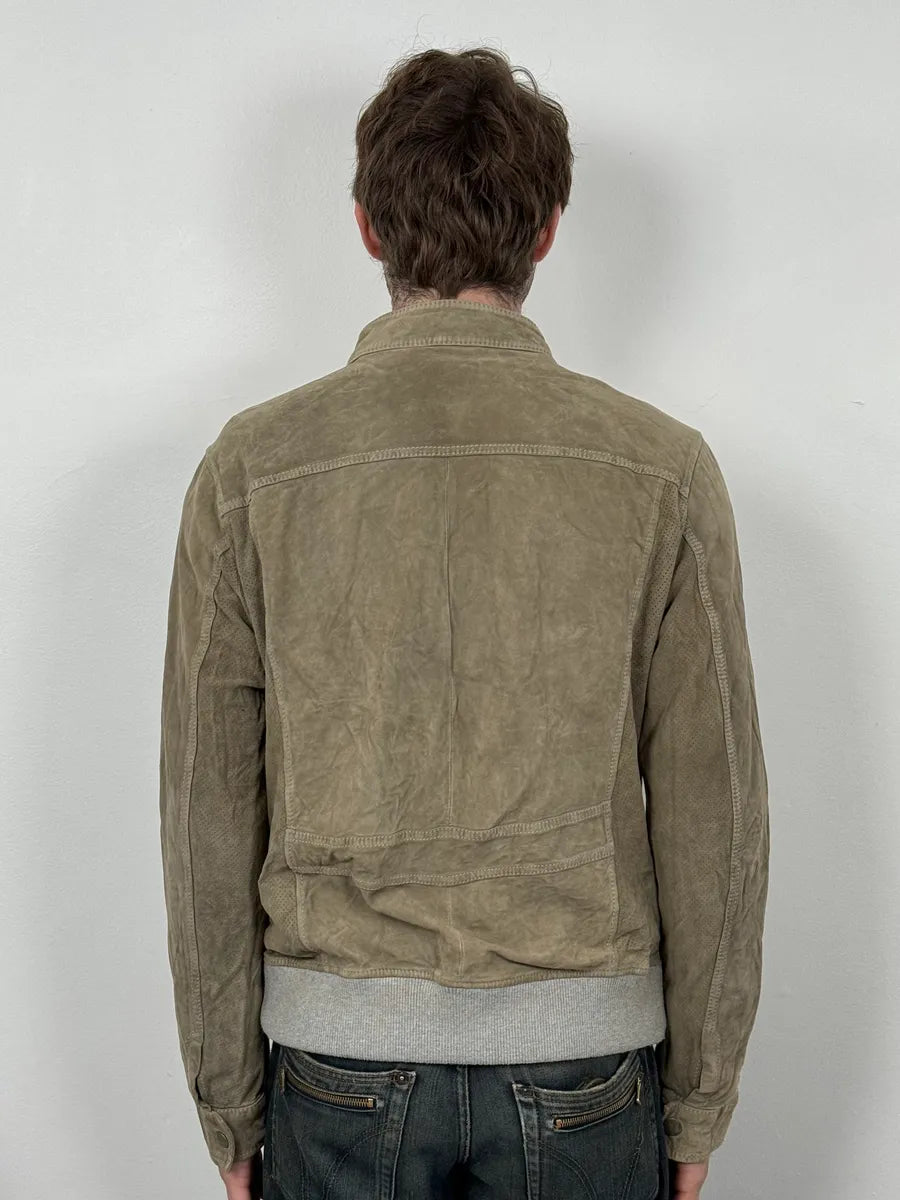 2000s Dolce & Gabbana Grey Suede Leather Jacket iBseqTM 2