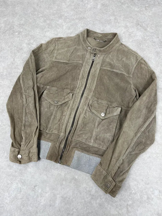 2000s Dolce & Gabbana Grey Suede Leather Jacket iBseqTM 3
