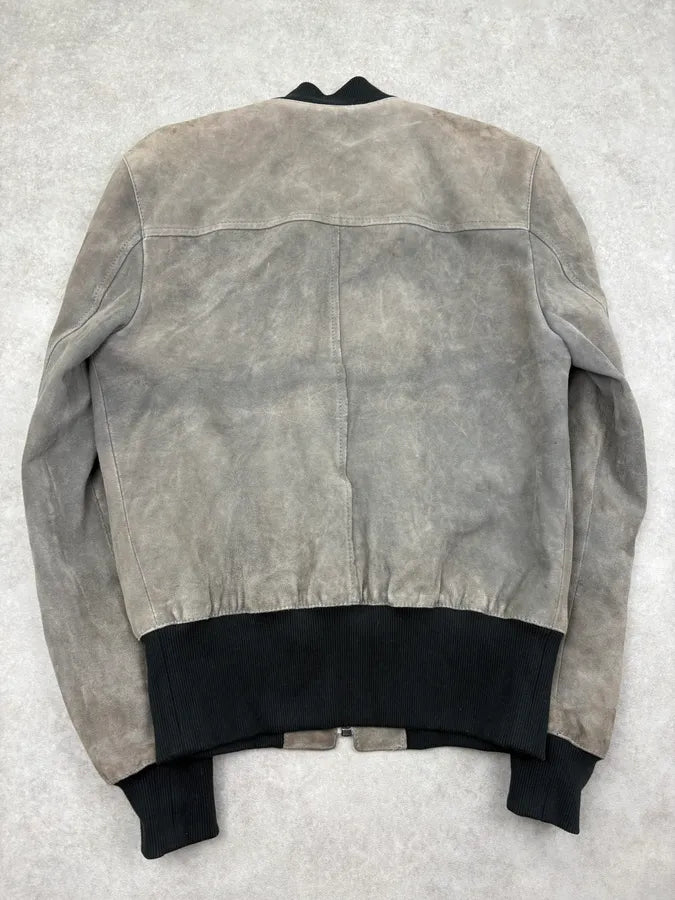 2000s Dolce & Gabbana Grey Suede Leather Jacket EyQPdSd 5
