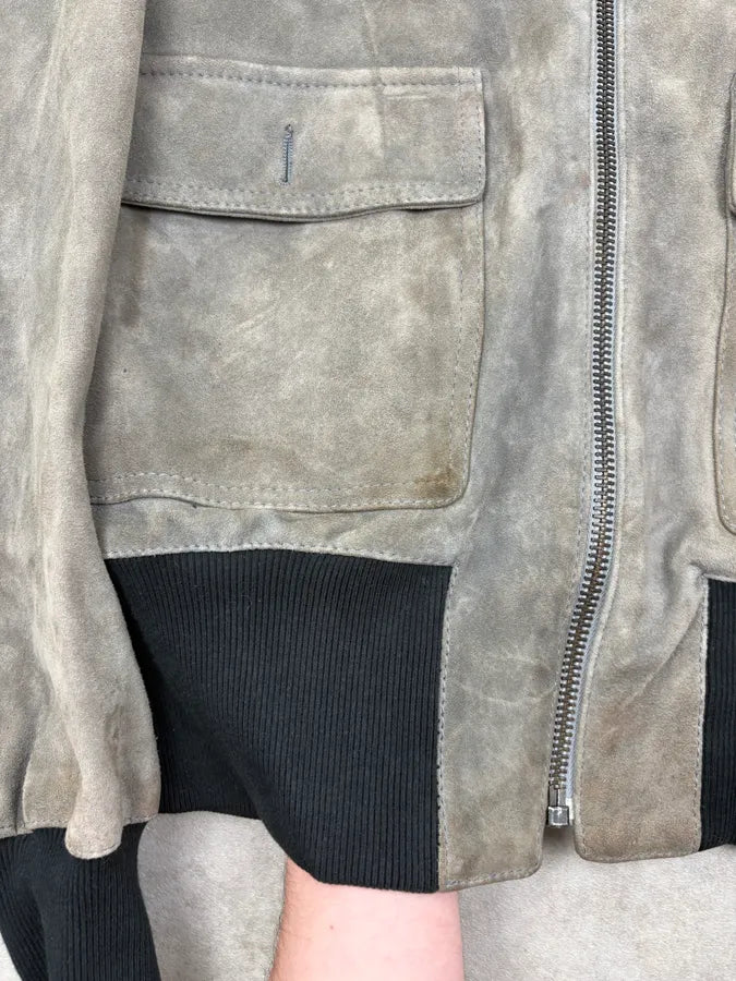 2000s Dolce & Gabbana Grey Suede Leather Jacket EyQPdSd 9