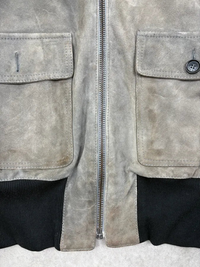 2000s Dolce & Gabbana Grey Suede Leather Jacket EyQPdSd 12