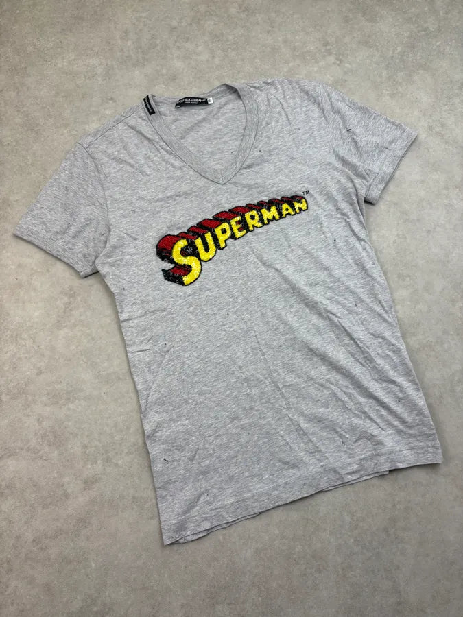 SS2005 Dolce & Gabbana Grey Superman T-Shirt YfYyPdF 3