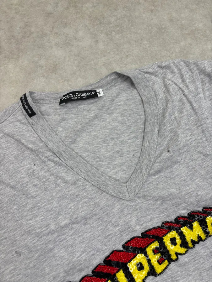SS2005 Dolce & Gabbana Grey Superman T-Shirt YfYyPdF 4