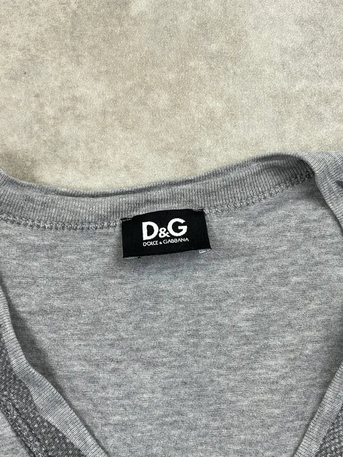 2000s Dolce & Gabbana Grey Tie T-Shirt ypavpQX 8