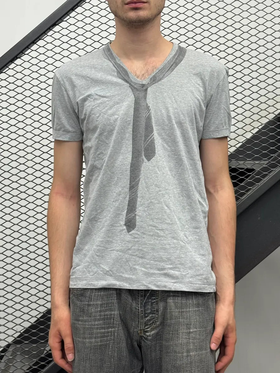 2000s Dolce & Gabbana Grey Tie T-Shirt ypavpQX 1