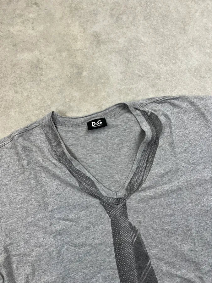 2000s Dolce & Gabbana Grey Tie T-Shirt ypavpQX 3