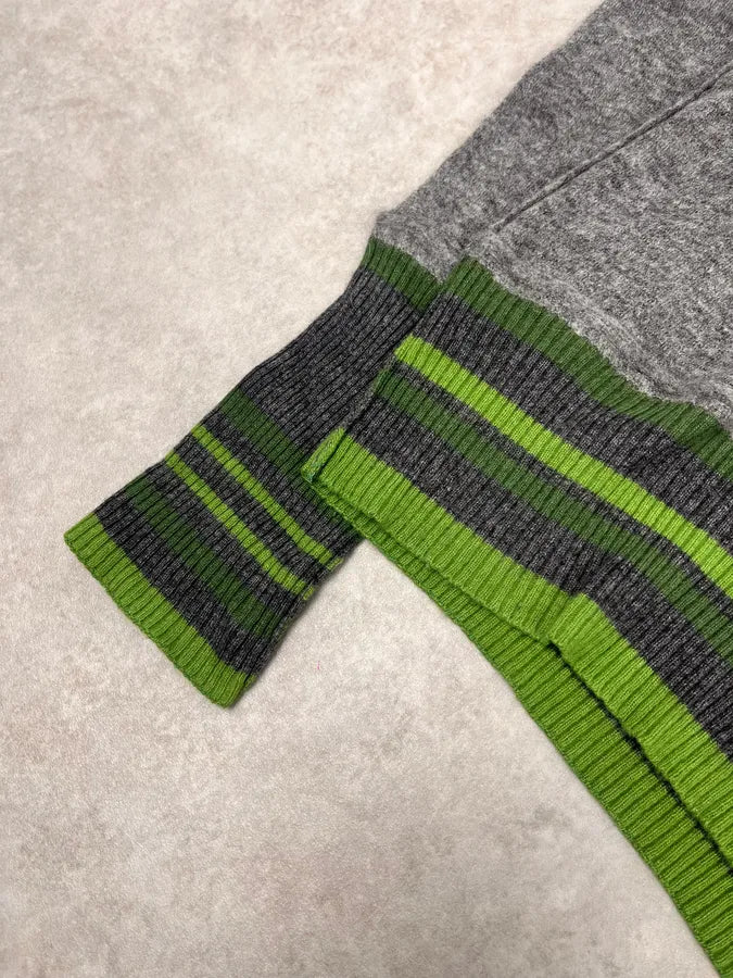 2000s Dolce & Gabbana Grey V Neck & Green Sweater isNPopC 5