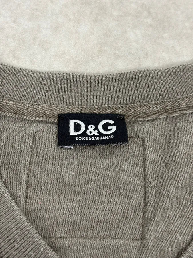 2000s Dolce & Gabbana Grey V-Neck Deluxe Longsleeve T-Shirt unPeTAF 10