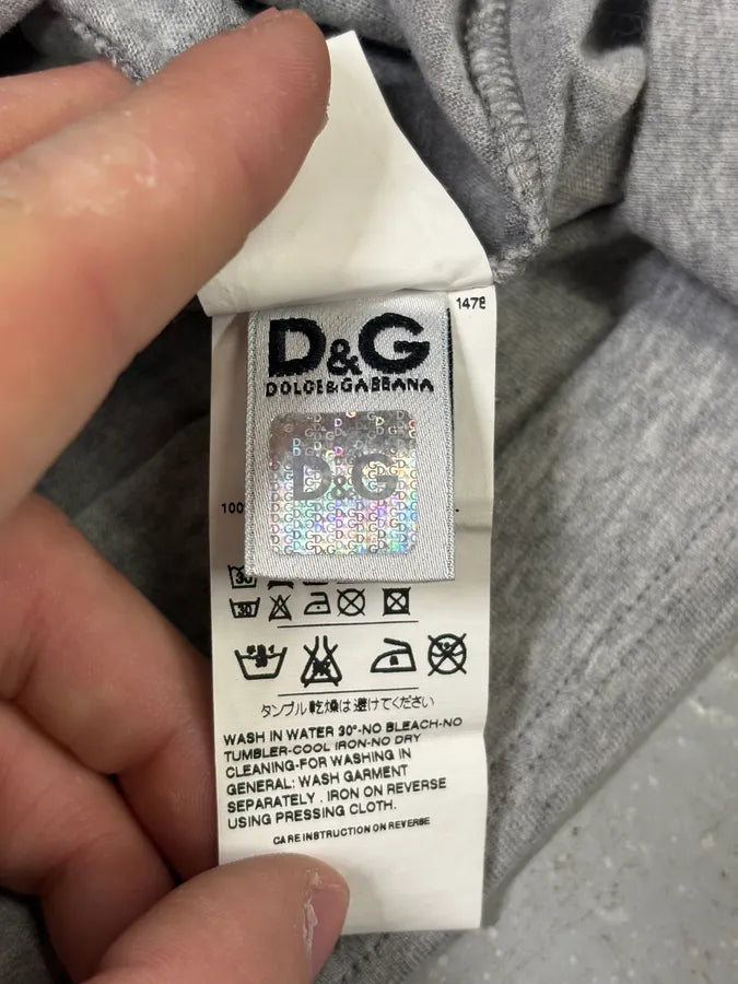 2000s Dolce & Gabbana Grey V Neck Trompe L’oeil Tie T-Shirt jNoreYA 10