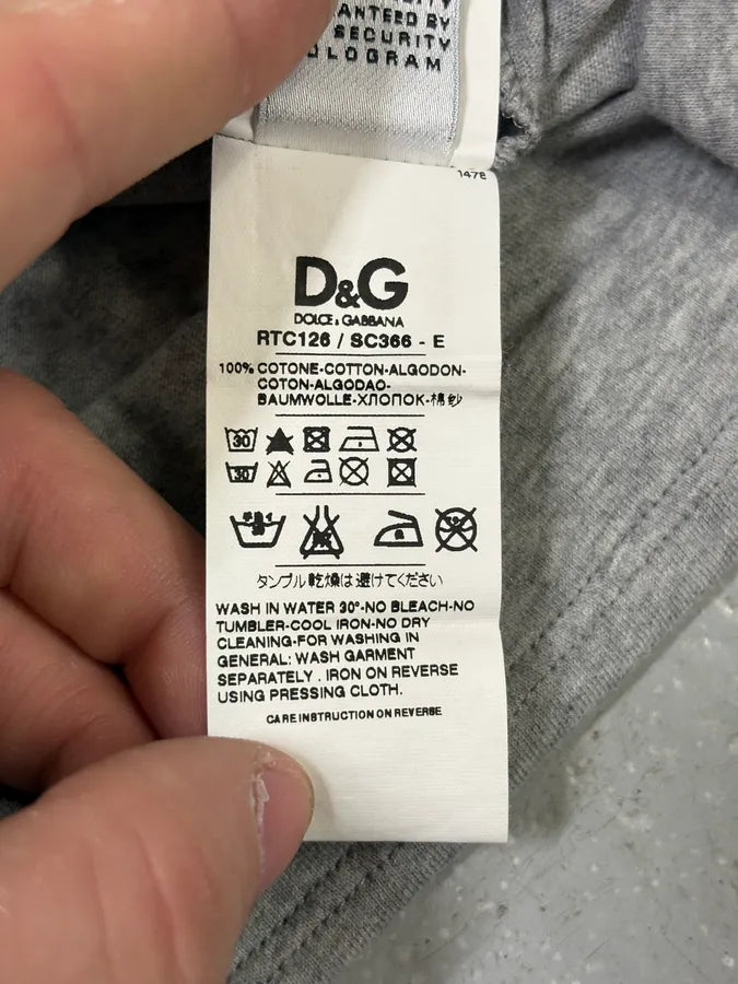 2000s Dolce & Gabbana Grey V Neck Trompe L’oeil Tie T-Shirt jNoreYA 11