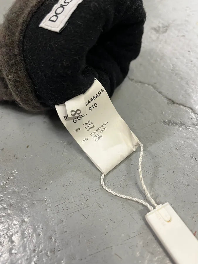 2000s Dolce & Gabbana Grey Wool & Leather Gloves zhqbDbv 7