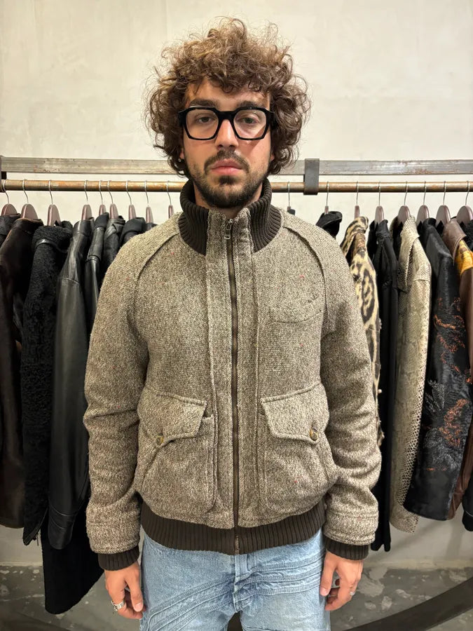 2000s Dolce & Gabbana Grey Wool Bomber Jacket (L) aTumgTX 1