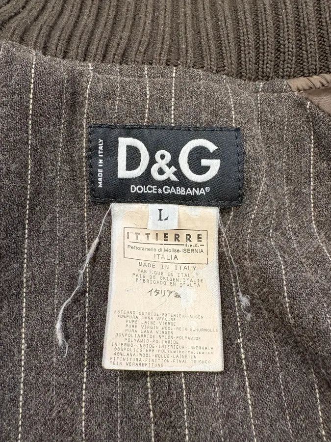 2000s Dolce & Gabbana Grey Wool Bomber Jacket (L) aTumgTX 9