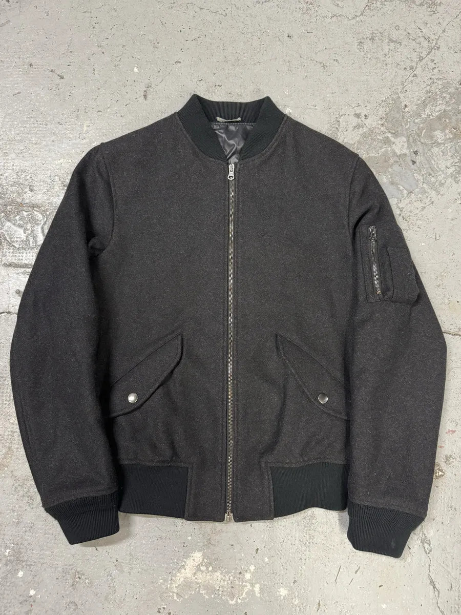 2000s Dolce & Gabbana Grey Wool Bomber Jacket wQrOCZy 0