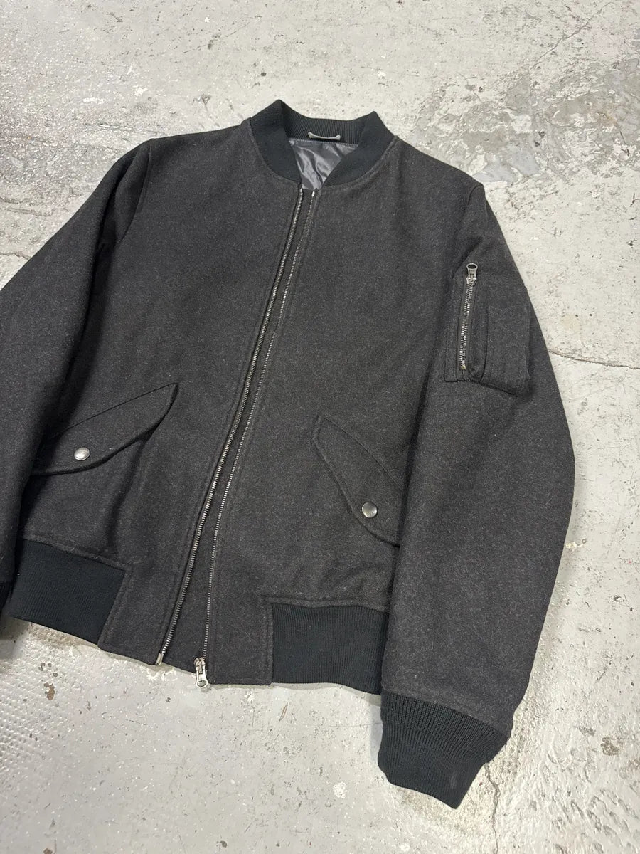 2000s Dolce & Gabbana Grey Wool Bomber Jacket wQrOCZy 10