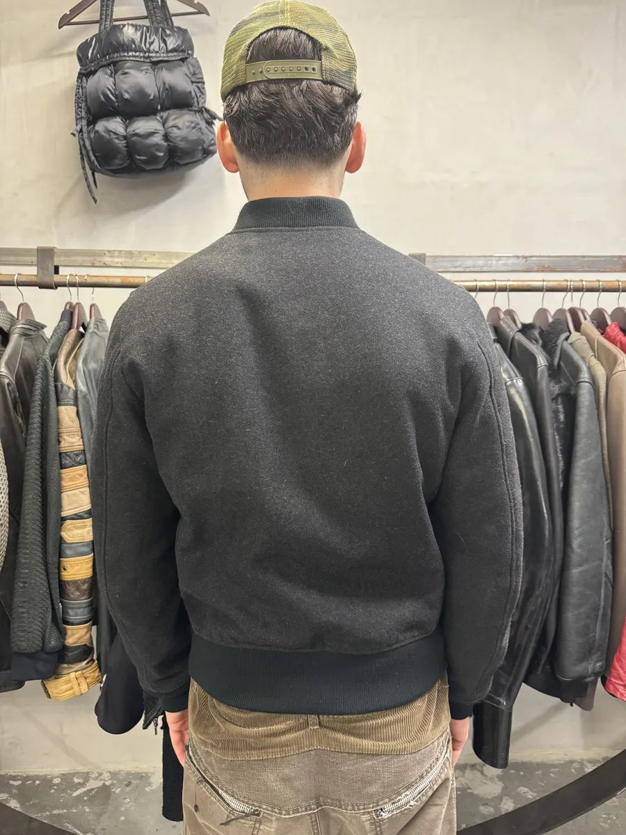 2000s Dolce & Gabbana Grey Wool Bomber Jacket wQrOCZy 2