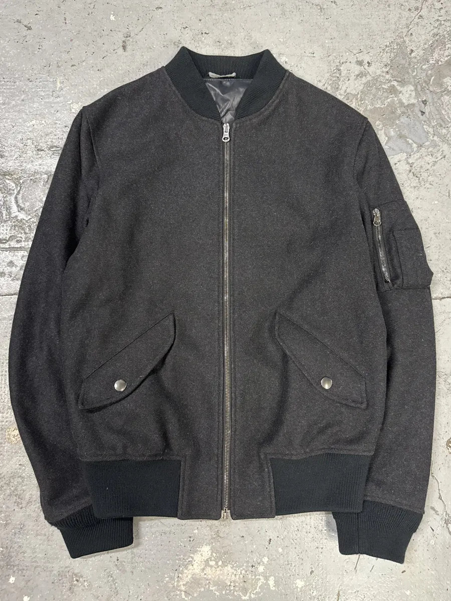 2000s Dolce & Gabbana Grey Wool Bomber Jacket wQrOCZy 4