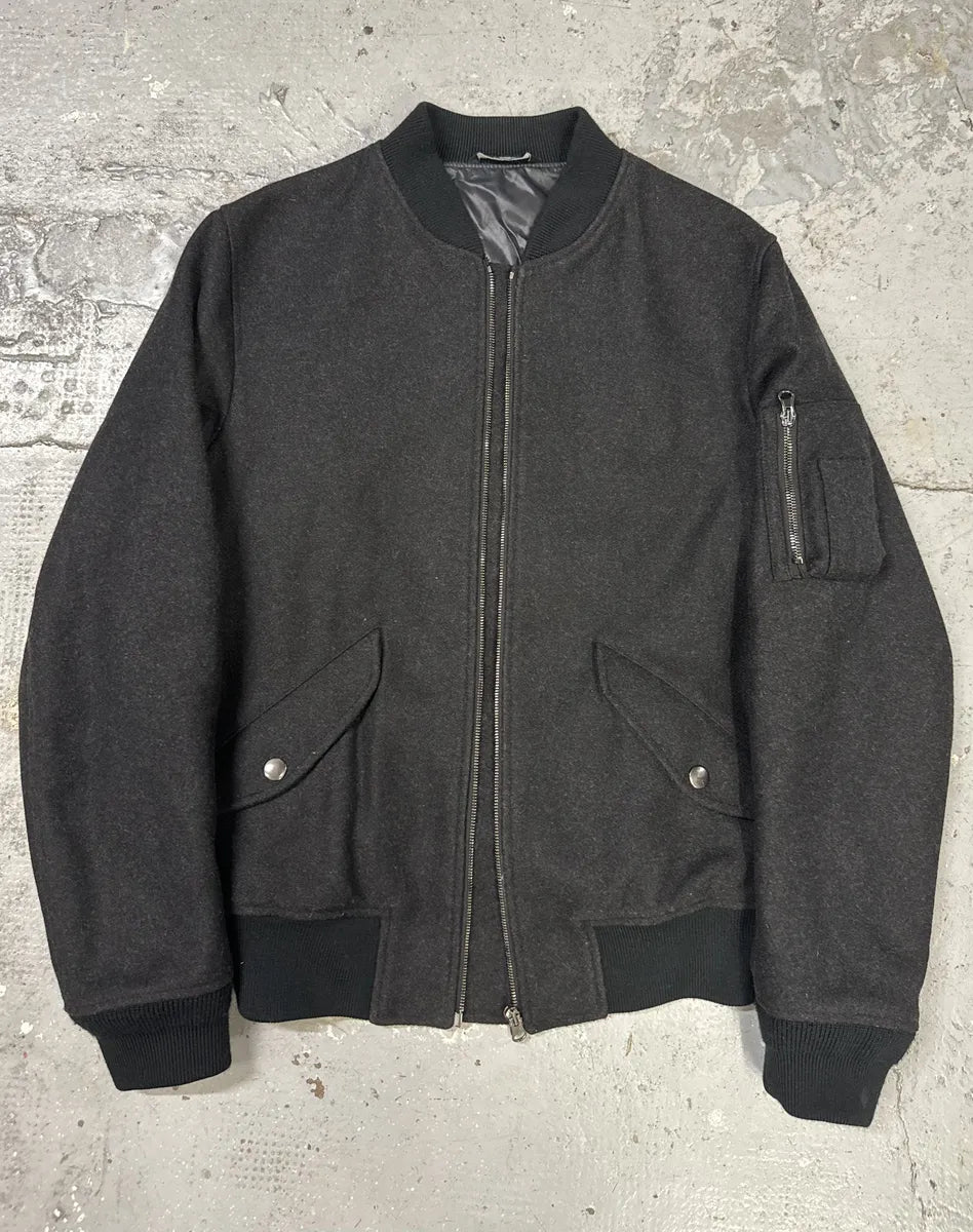 2000s Dolce & Gabbana Grey Wool Bomber Jacket wQrOCZy 5