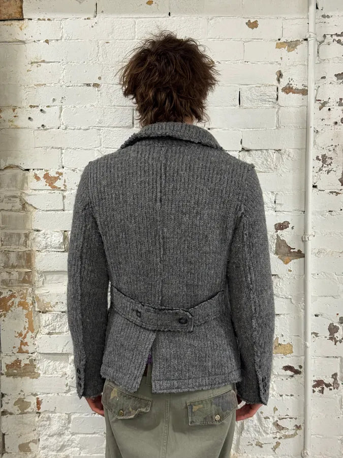 2000s Dolce & Gabbana Grey Wool Buttoned Peacoat Jacket SPDHDbG 4