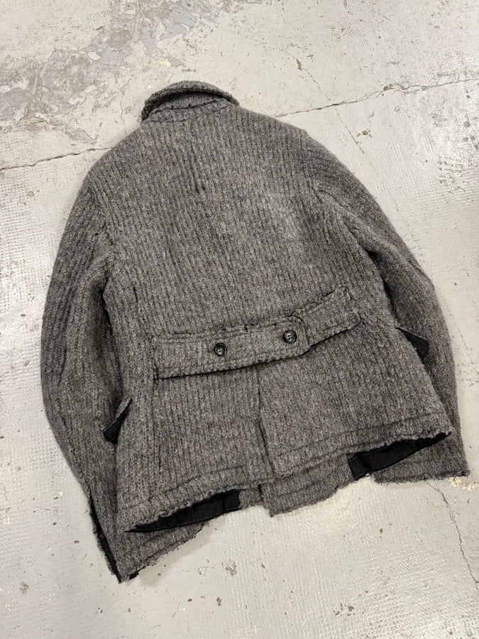 2000s Dolce & Gabbana Grey Wool Buttoned Peacoat Jacket SPDHDbG 5