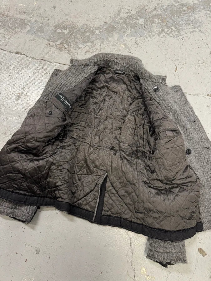 2000s Dolce & Gabbana Grey Wool Buttoned Peacoat Jacket SPDHDbG 7
