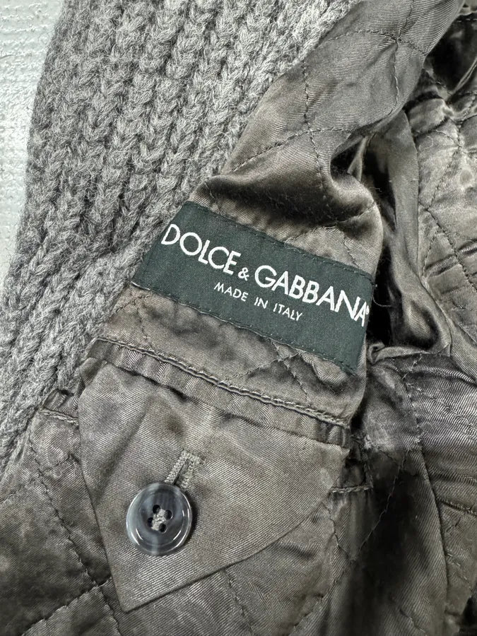 2000s Dolce & Gabbana Grey Wool Buttoned Peacoat Jacket SPDHDbG 8