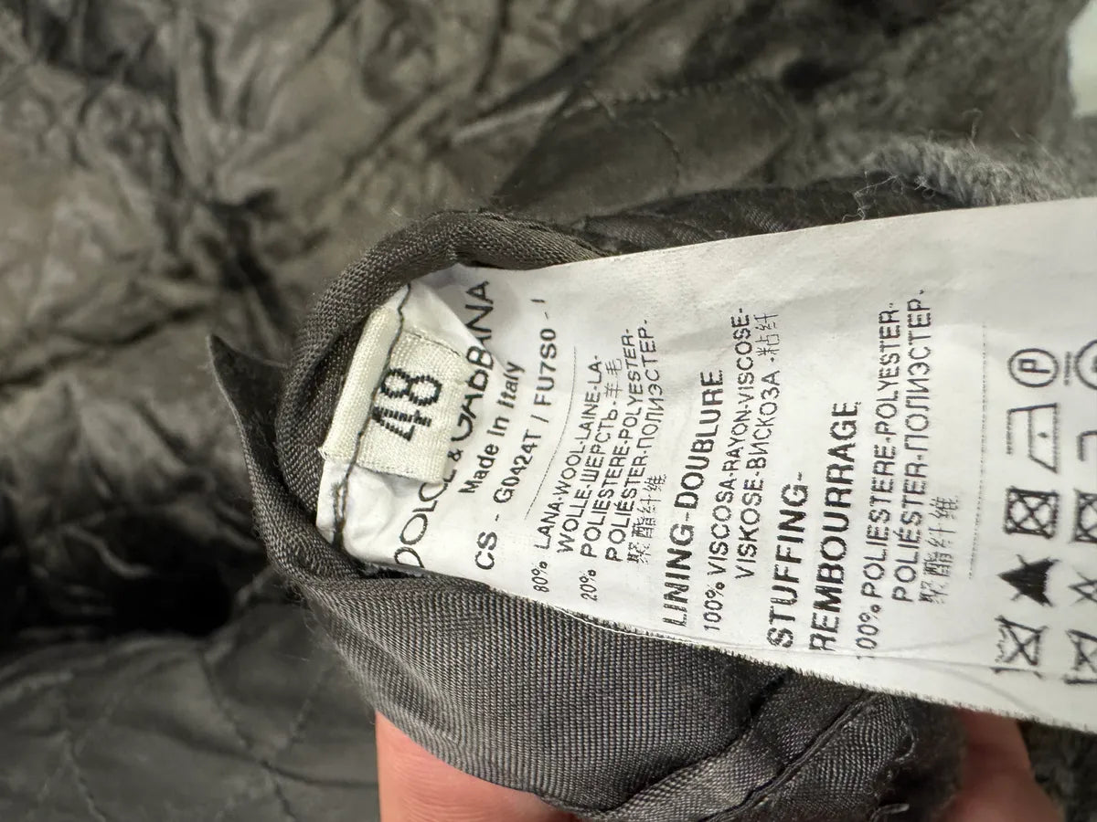 2000s Dolce & Gabbana Grey Wool Buttoned Peacoat Jacket SPDHDbG 9
