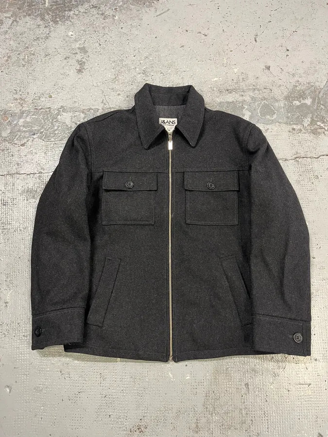 2000s Dolce & Gabbana Grey Wool Cargo Zip-up Jacket BMWixrj 1
