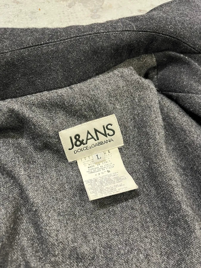 2000s Dolce & Gabbana Grey Wool Cargo Zip-up Jacket BMWixrj 8