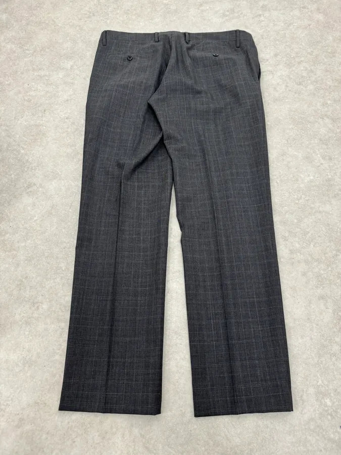 2000s Dolce & Gabbana Grey Wool Checkered Classy Tailored Pants qmUoIzw 8