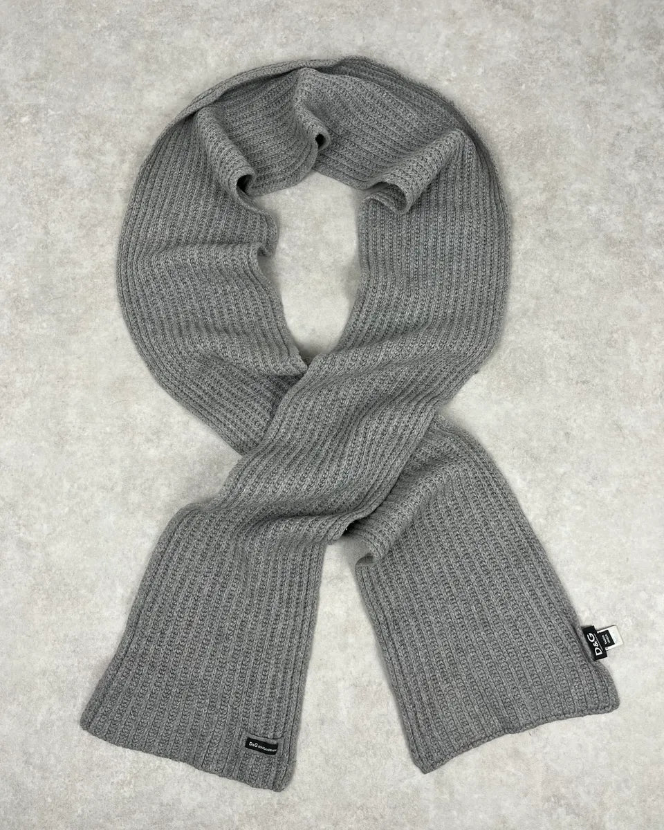 2000s Dolce & Gabbana Grey Wool Classy Scarf TsLGawW 0