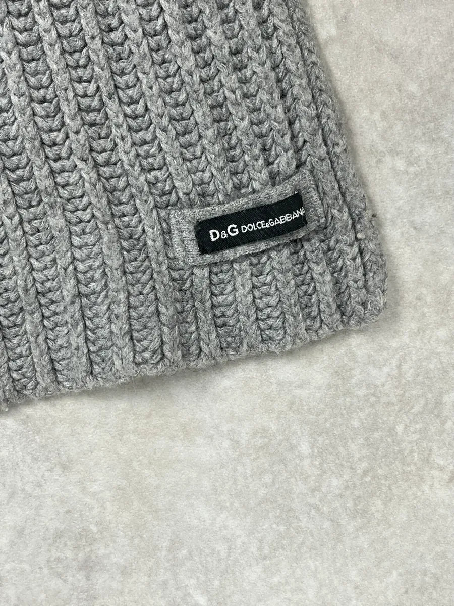 2000s Dolce & Gabbana Grey Wool Classy Scarf TsLGawW 5