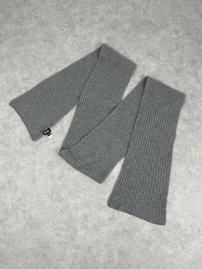 2000s Dolce & Gabbana Grey Wool Classy Scarf TsLGawW 2