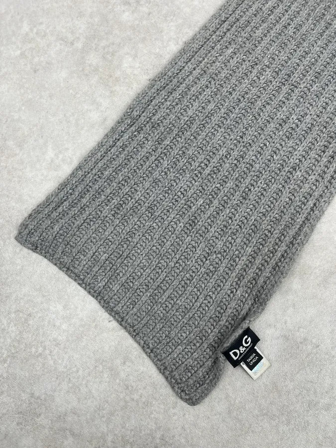 2000s Dolce & Gabbana Grey Wool Classy Scarf TsLGawW 4