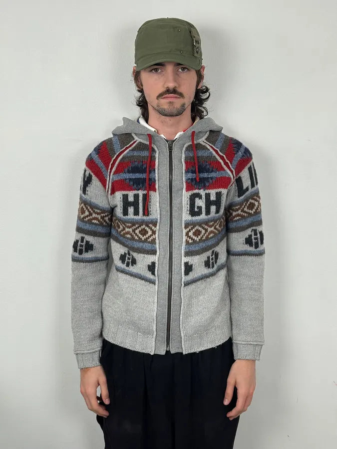AW2004 Dolce & Gabbana Grey Wool Eagle Intarsia Zip Hoodie qDCvvhh 2