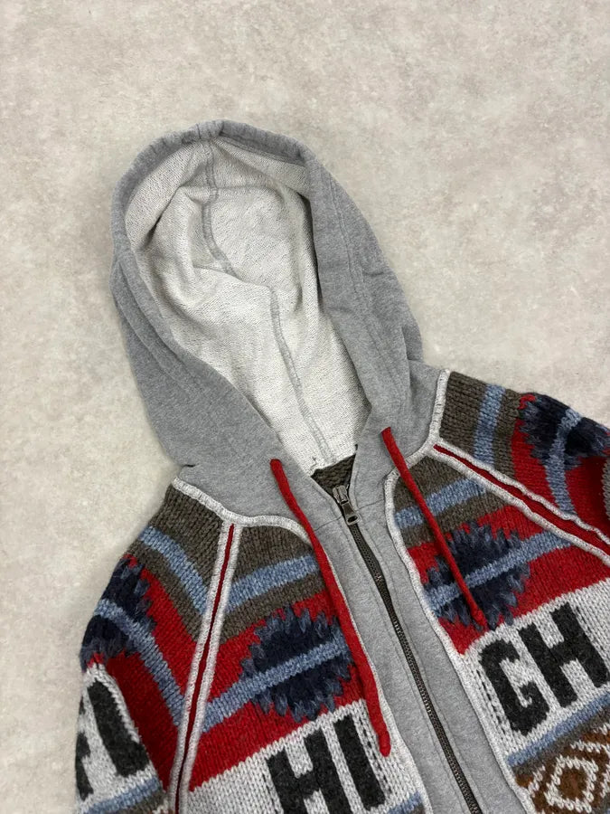 AW2004 Dolce & Gabbana Grey Wool Eagle Intarsia Zip Hoodie qDCvvhh 5