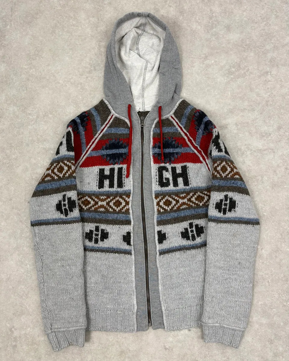 AW2004 Dolce & Gabbana Grey Wool Eagle Intarsia Zip Hoodie qDCvvhh 0