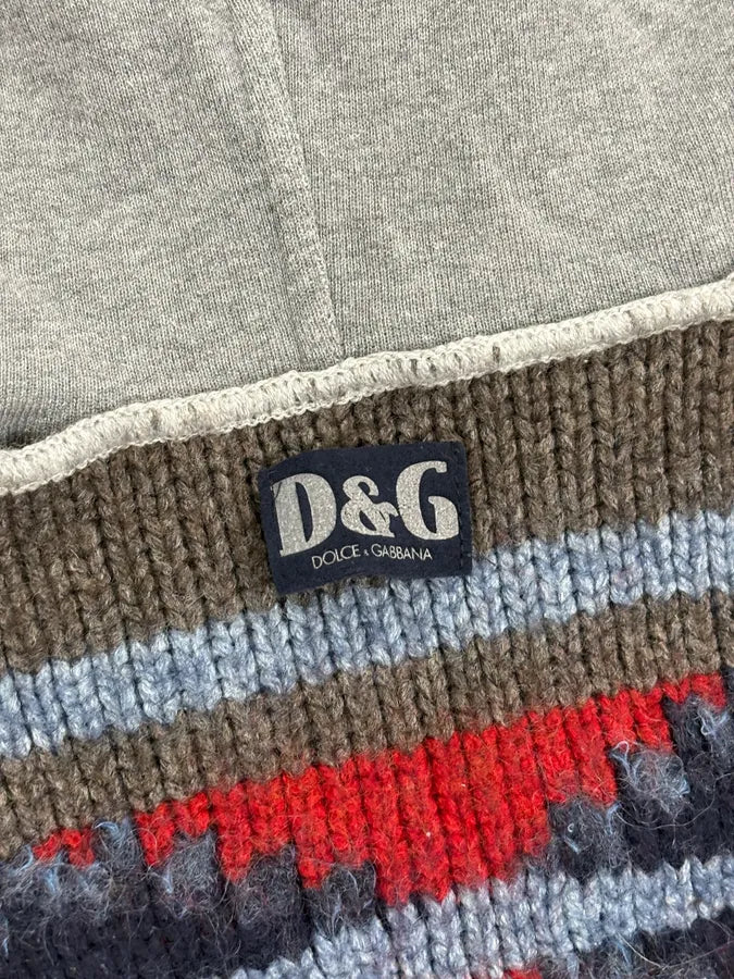 AW2004 Dolce & Gabbana Grey Wool Eagle Intarsia Zip Hoodie qDCvvhh 11